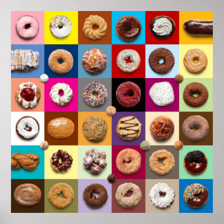 Colourful Doughnuts square poster