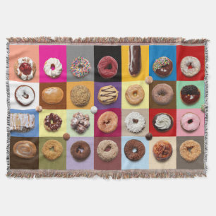 Colourful doughnuts throw blanket