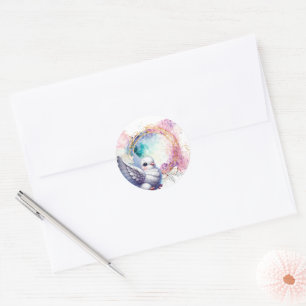 Colourful Dove Classic Round Sticker