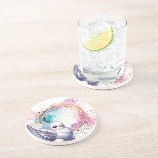 Colourful Dove Coaster (Side)