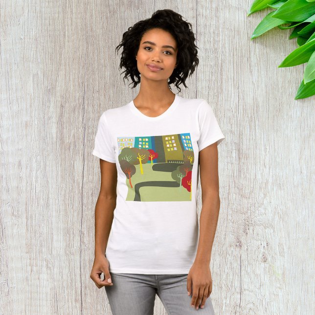 Colourful Downtown Park Scene T-Shirt (Creator Uploaded)