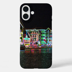 Colourful Downtown Willemstad Curacao Neon Nights iPhone 16 Plus Case