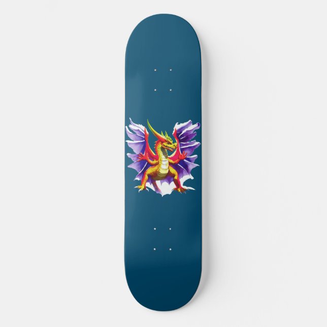 Colourful Dragon Fantasy Skateboard (Front)