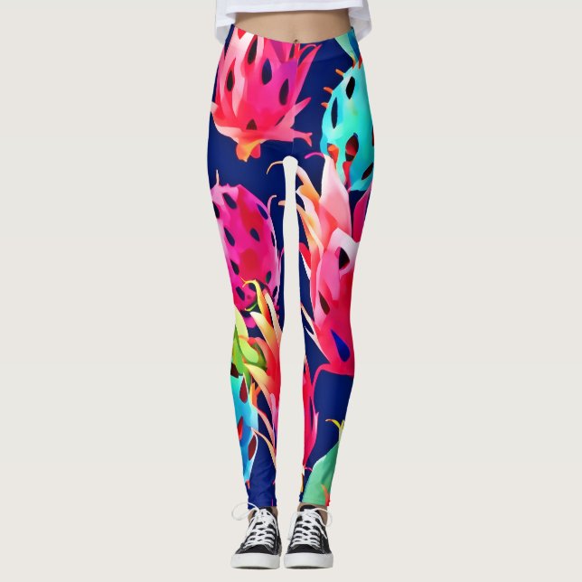 Colourful Dragon Fruit Leggings (Front)