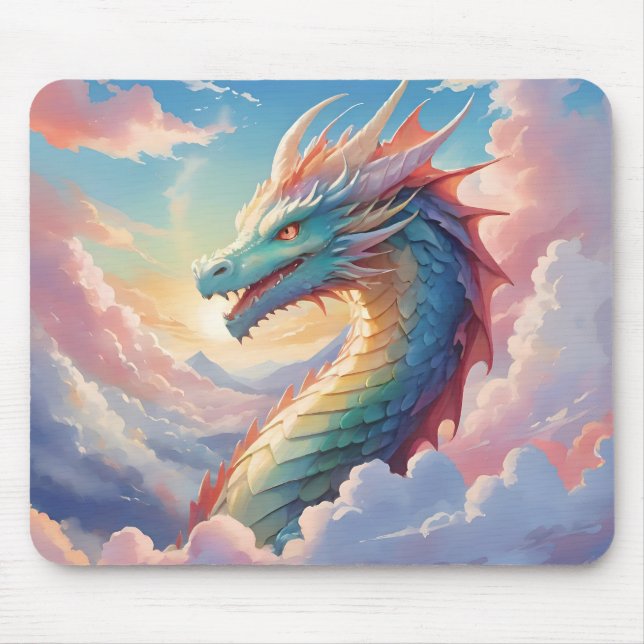 Colourful dragon in the sky mouse pad (Front)