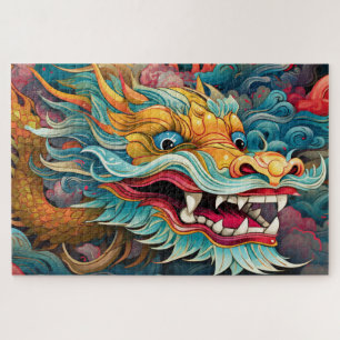 Colourful Dragon Modern Jigsaw Puzzle