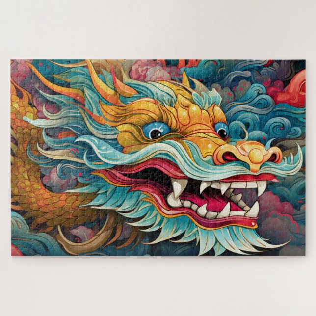 Colourful Dragon Modern Jigsaw Puzzle (Horizontal)