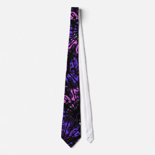 Colourful dragon pattern fantasy art tie