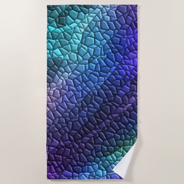 Colourful Dragon Skin Mosaic Beach Towel (Front)