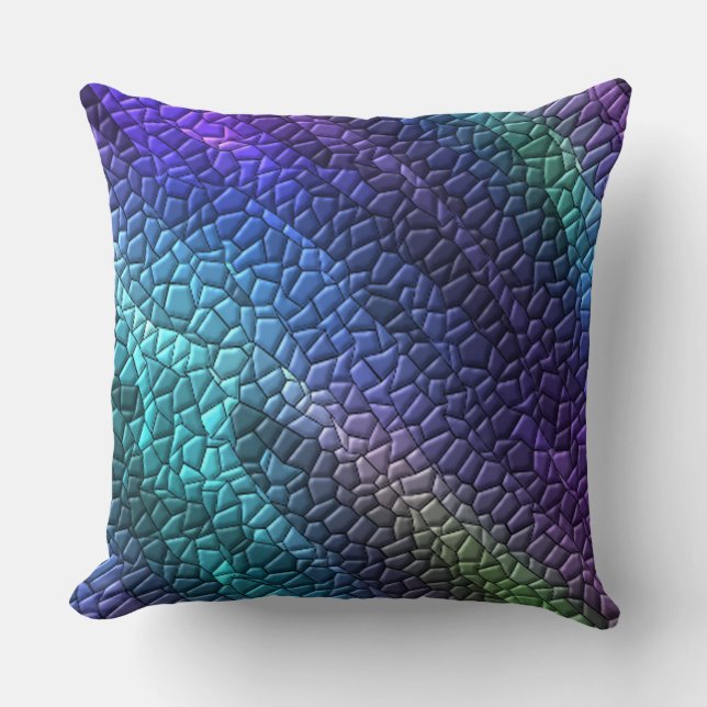 Colourful Dragon Skin Mosaic Tiles Throw Pillow (Front)