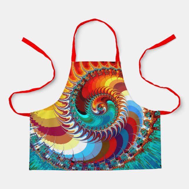 Colourful Dragon Spiral Personalised Apron (Front)