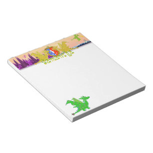 Colourful Dragon World Cute Cartoon Dragons Notepad