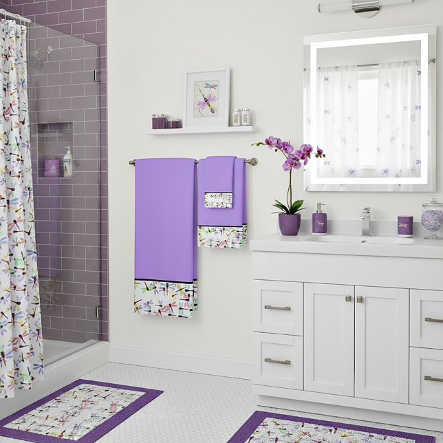 colourful dragonflies bath towel set (Creator Uploaded)