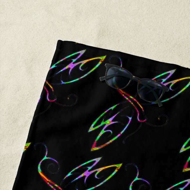 Colourful dragonflies beach towel (In Situ)
