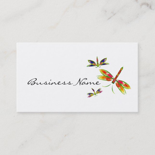 colourful dragonflies business cards (Front)