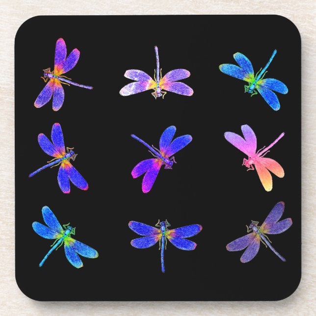 Colourful Dragonflies Coaster Set of 6 (Front)