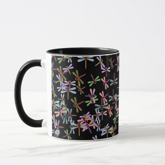 colourful dragonflies mug (Left)