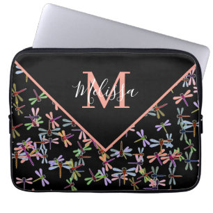 Colourful dragonflies personalised laptop sleeve