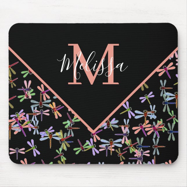 Colourful dragonflies personalised   mouse pad (Front)
