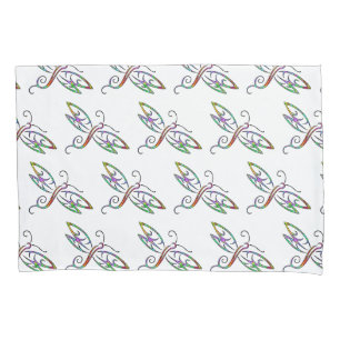 Colourful dragonflies pillowcase