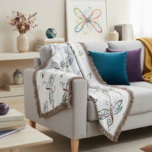 Colourful dragonflies throw blanket