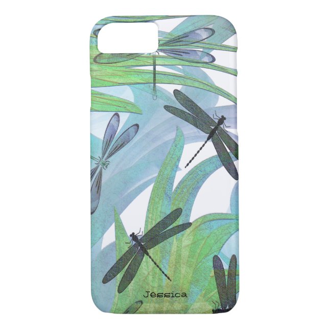 Colourful Dragonfly Abstract iPhone 7 Case (Back)