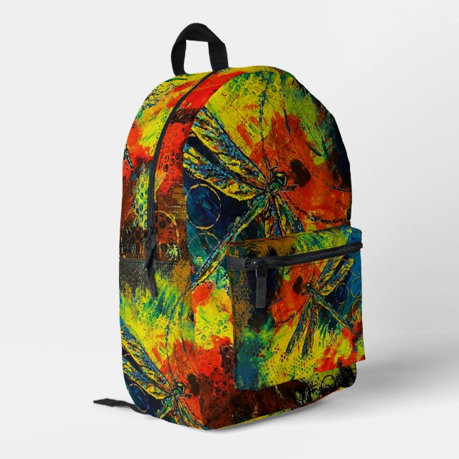 Colourful Dragonfly Backpack (Back Corner Left)