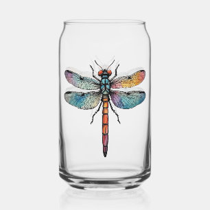 Colourful Dragonfly Can Glass