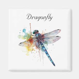 Colourful Dragonfly customisable Magnet