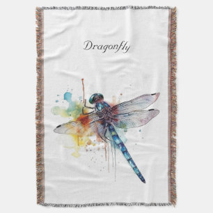 Colourful Dragonfly customisable Throw Blanket