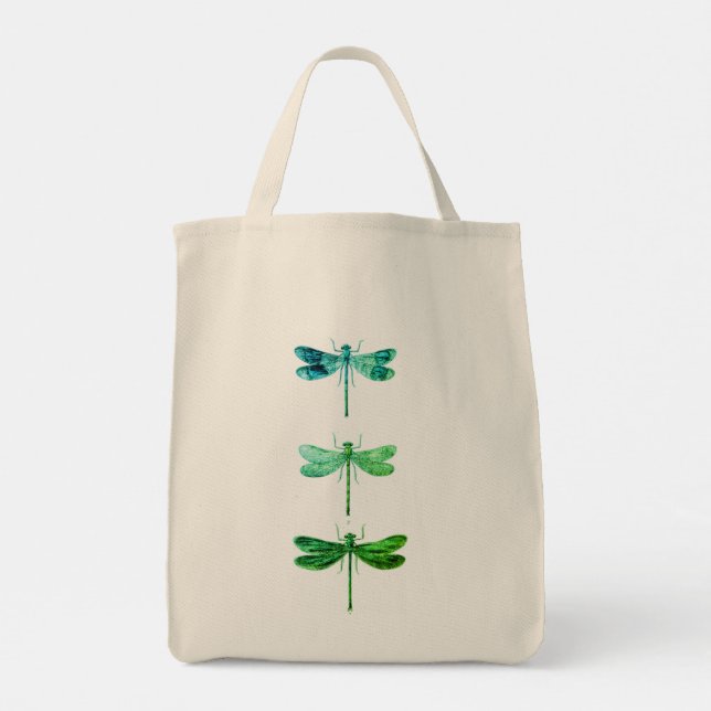 colourful dragonfly design tote bag (Back)