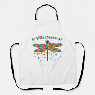 Colourful Dragonfly For Autism Awareness Day Apron