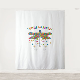 Colourful Dragonfly For Autism Awareness Day Tapestry