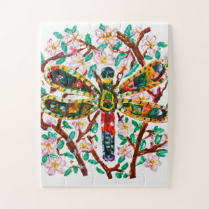 Colourful Dragonfly in a Blossom Garden Jigsaw Puzzle