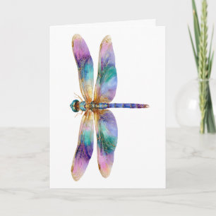 Colourful Dragonfly – Iridescent Nature Art Card