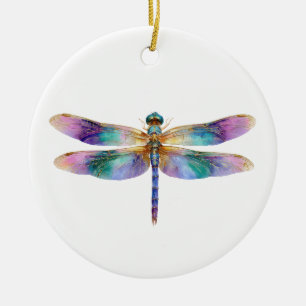 Colourful Dragonfly – Iridescent Nature Art Ceramic Ornament