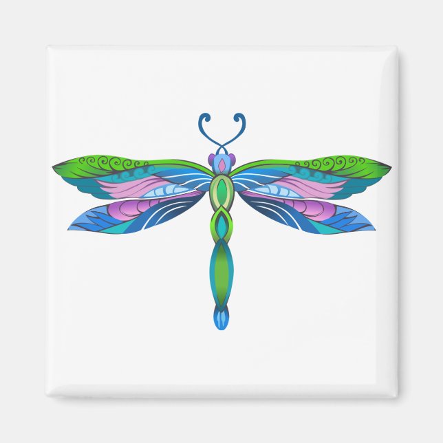 Colourful Dragonfly Magnet (Front)
