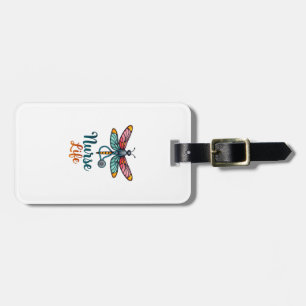 Colourful dragonfly Nurse life T-Shirt (2) Luggage Tag