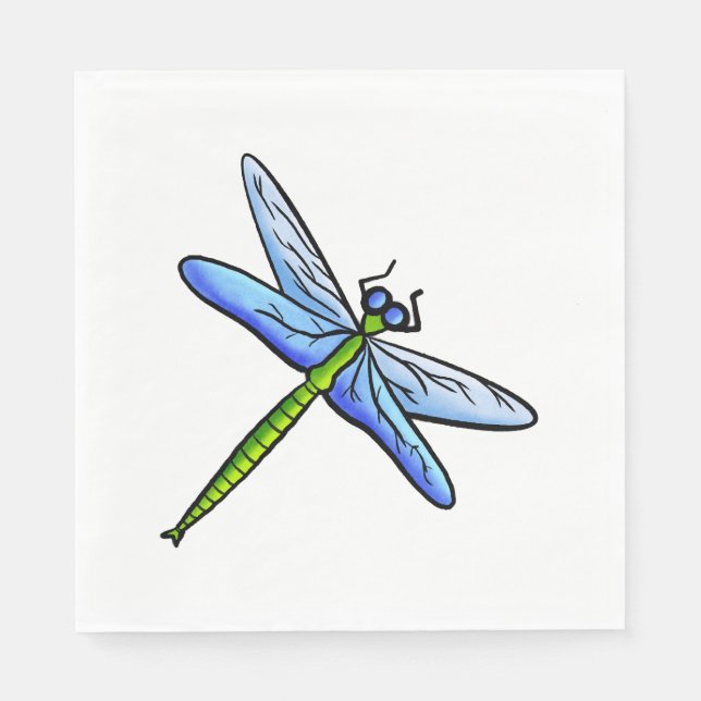 Colourful dragonfly on a branch napkin (Front)