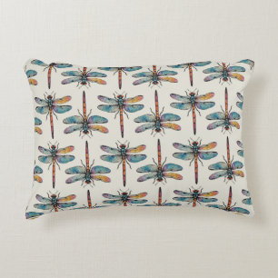 Colourful Dragonfly Pattern Decorative Cushion