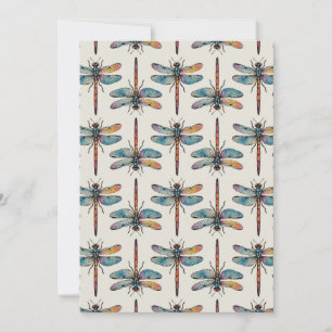 Colourful Dragonfly Pattern Invitation