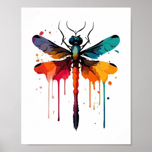 colourful Dragonfly Poster (Front)