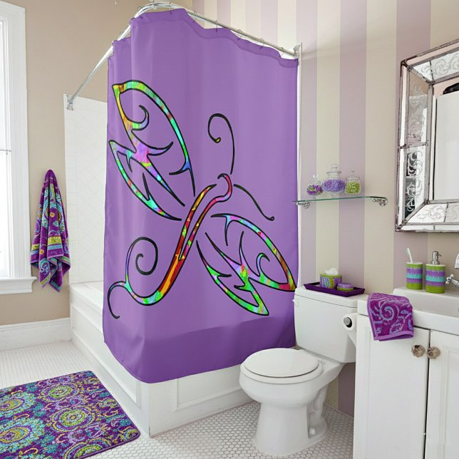 colourful dragonfly shower curtain (Creator Uploaded)