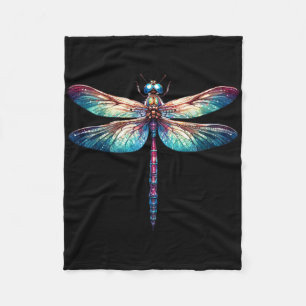 Colourful Dragonfly Watercolor Art Insect Lover Ea Fleece Blanket