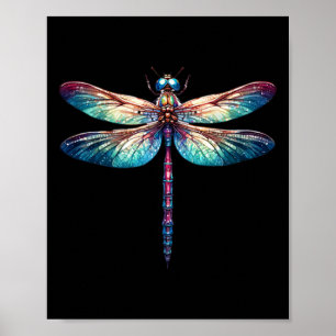 Colourful Dragonfly Watercolor Art Insect Lover Ea Poster
