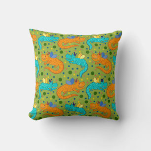 Colourful dragons cushion