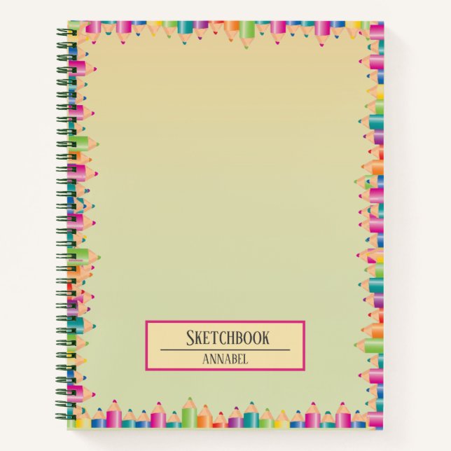 Colourful Drawing Pencils Notebook (Front)