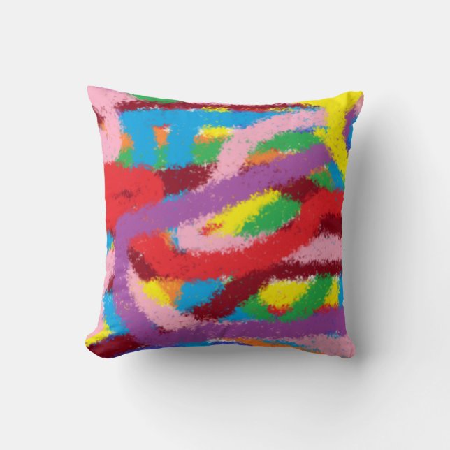Colourful drawn pillow for Childreen's room (Front)