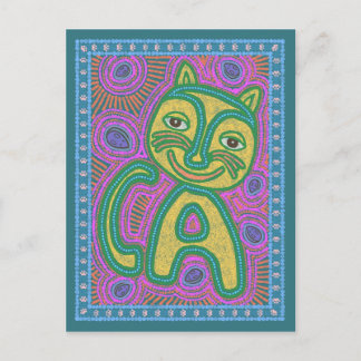 Colourful Dreamland Cat Postcard