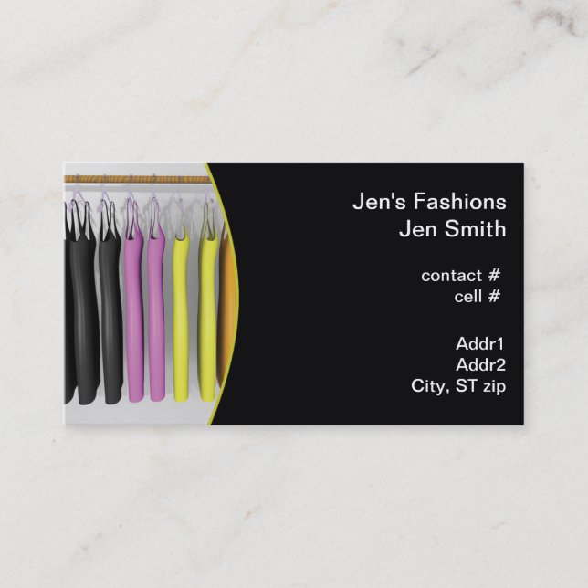 colourful dresses hanging business card (Front)